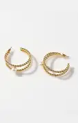 Faithy Jewels Diana Double Hoop ~ Gold/Pearl(OS)
