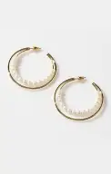 Faithy Jewels Tori Hoop ~ Gold/Pearl(OS)