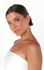 Faithy Jewels Charlotte Earrings ~ Gold/Pearl(OS)