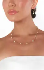 Faithy Jewels Katie Pearl Hoop ~ Gold/Pearl(OS)