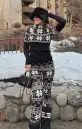 Ski Pullover ~ Black Fair Isle Knit(XS)