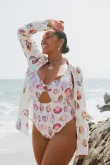 Summer One Piece ~ White Shells(XS)