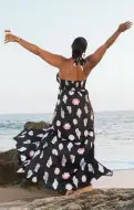 Milos Maxi Dress ~ Black Shell Luxe Satin(XS)