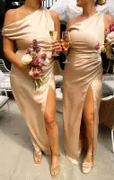 Jodie Dress ~ Champagne Luxe Satin(XXS)