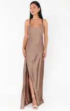 Anderson Maxi Dress ~ Dune Luxe Satin(XXS)