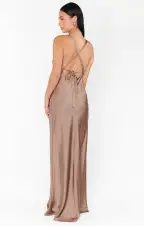Anderson Maxi Dress ~ Dune Luxe Satin(XXS)