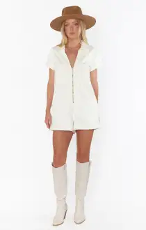Range Zip Up Romper ~ Cream Corduroy(XS)