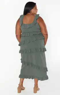 Greta Dress ~ Deep Sage Stretch(XXS)