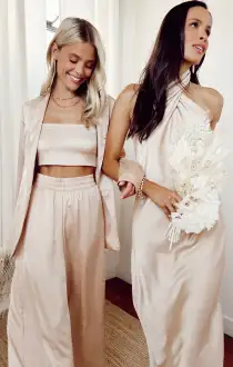 Tucker Top ~ Champagne Luxe Satin(XS)
