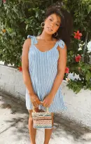 Throw and Go Tie Mini ~ She Sails Stripe(XS)