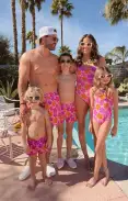 Little Beach Bum Trunks ~ Pink Daisy(1T)