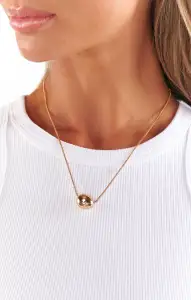 Ettika Crystal Dot Pebble Pendant Necklace ~ Gold(OS)