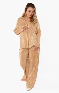 Everywhere Pants ~ Gold Pleat(XS)