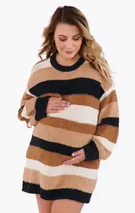 Timothy Tunic Sweater ~ Neutral Multi Stripe Knit(XS)