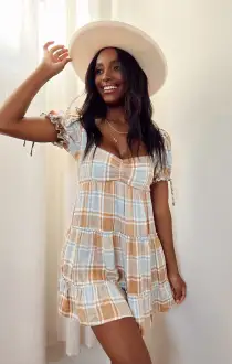 Maryellen Mini Dress ~ Georgetown Plaid(XS)