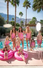 Maldives One Piece ~ Pink Daisy Rib Scrunch(XS)
