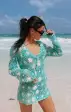 Vacay Mini Coverup ~ Blue Multi Floral Crochet(XXS)