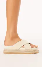 Billini Aysha Platform Sandal ~ Cream Raffia(6)