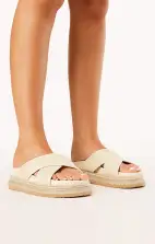 Billini Aysha Platform Sandal ~ Cream Raffia(6)