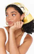 Leona Head Scarf ~ Yellow & White(OS)