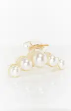 Lucille Pearl Hair Clip ~ White