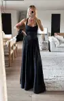 Abigail Maxi Dress ~ Black Luxe Satin(XXS)