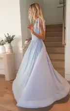 Harper Maxi Dress ~ Steel Blue Chiffon(XXS)