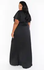 Rome Twist Gown ~ Black Luxe Satin(XXS)