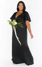 Rome Twist Gown ~ Black Luxe Satin(XXS)