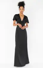 Rome Twist Gown ~ Black Luxe Satin(XXS)