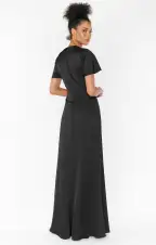 Rome Twist Gown ~ Black Luxe Satin(XXS)