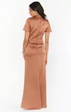 Rome Twist Gown ~ Copper Luxe Satin(XXS)