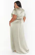 Rome Twist Gown ~ Moss Green Luxe Satin(XXS)