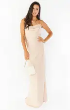 Tuscany Maxi Slip Dress ~ Champagne Luxe Satin(XXS)