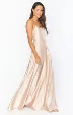 Faith Maxi Dress ~ Champagne Luxe Satin(XXS)