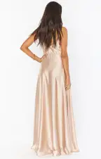 Faith Maxi Dress ~ Champagne Luxe Satin(XXS)