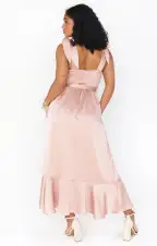 Claire Midi Dress ~ Rose Gold Luxe Satin(XXS)