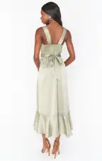 Claire Midi Dress ~ Moss Green Luxe Satin(XXS)