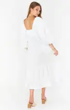 Mandi Midi Dress ~ White Rose Jacquard(XS)
