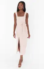 Eden Midi Dress ~ Dusty Blush Stretch(XS)