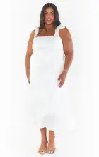 Garden Midi Dress ~ Ivory Luxe Satin(XXS)