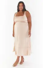 Claire Midi Dress ~ Champagne Luxe Satin(XXS)