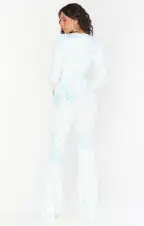 Martina Wrap Jumpsuit ~ White Sparkle Sequins(XXS)