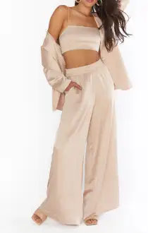 Tucker Top ~ Champagne Luxe Satin(XS)