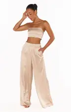 Tucker Top ~ Champagne Luxe Satin(XS)