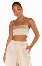 Tucker Top ~ Champagne Luxe Satin