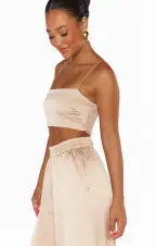 Tucker Top ~ Champagne Luxe Satin(XS)