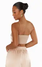 Tucker Top ~ Champagne Luxe Satin(XS)