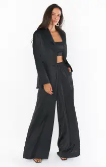 Irwin Pants ~ Black Luxe Satin(XXS)