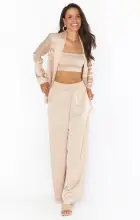 Irwin Pants ~ Champagne Luxe Satin(XXS)